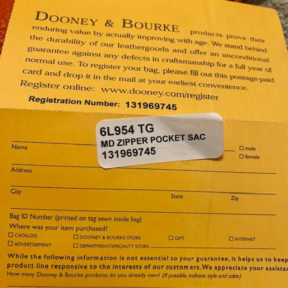 Dooney & Bourke Dillen Medium Two Pocket  Orange Pebbled Leather Shoulder Bag - Picture 6 of 8